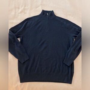 Navy quarter zip cashmere sweater from J.crew